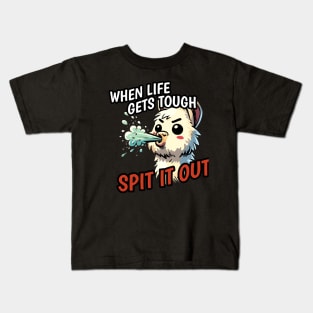 When life is tough spit it out Llama Kids T-Shirt